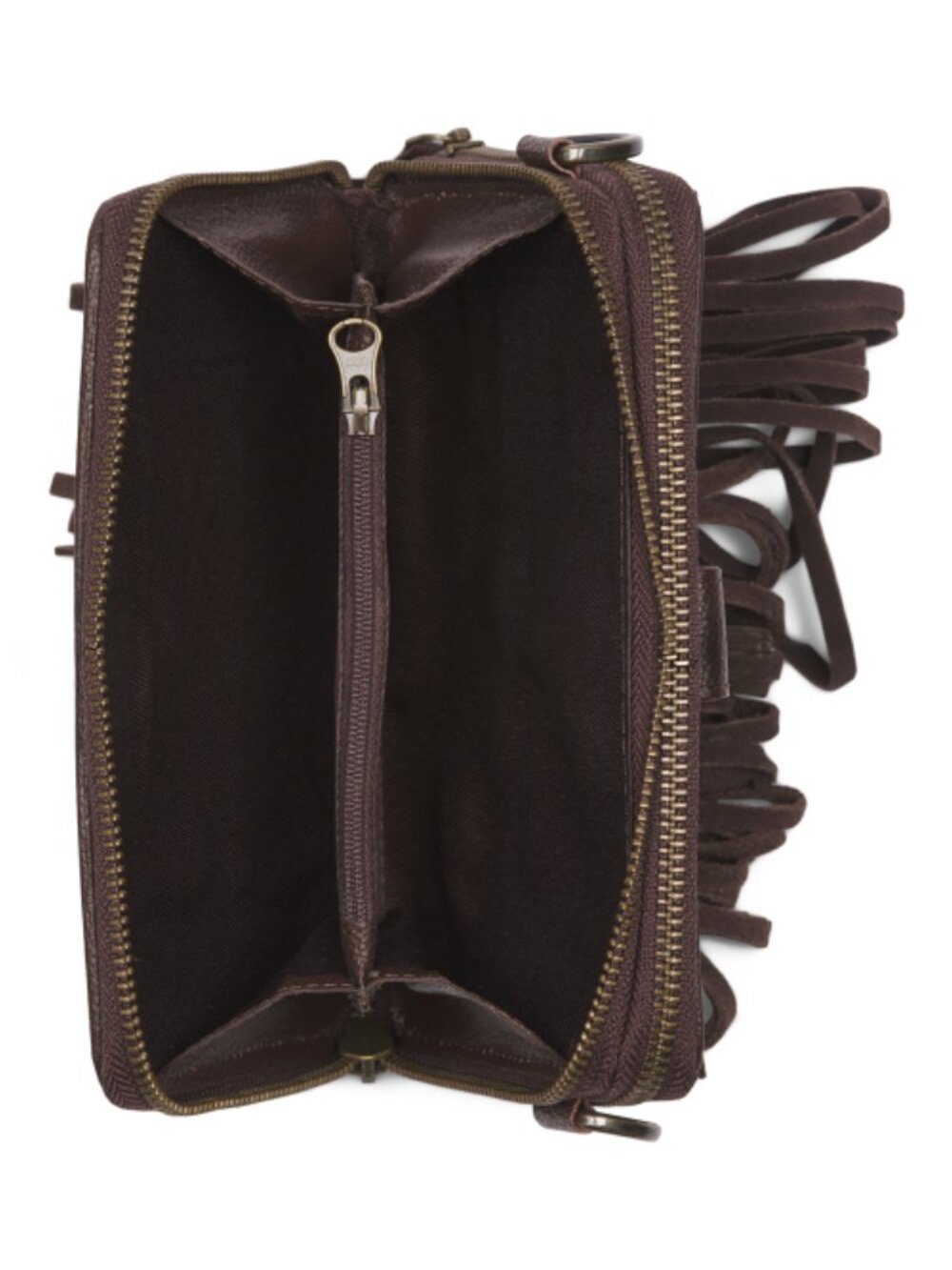 AMERICAN BISON Leather Fringe Organized Cell Phone Wallet Snake Embossed Detail - Picture 2 of 4